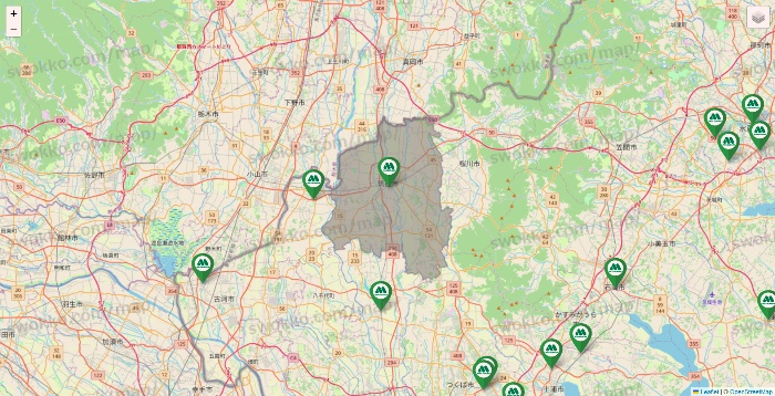 茨城県のモスバーガーの店舗地図