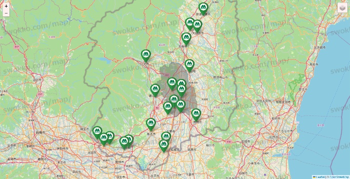 栃木県のモスバーガーの店舗地図