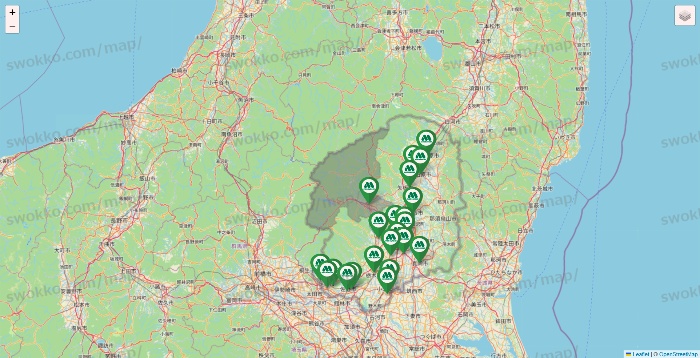 栃木県のモスバーガーの店舗地図
