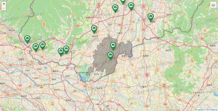 栃木県のモスバーガーの店舗地図