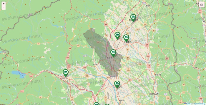 栃木県のモスバーガーの店舗地図