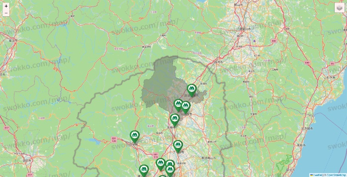 栃木県のモスバーガーの店舗地図