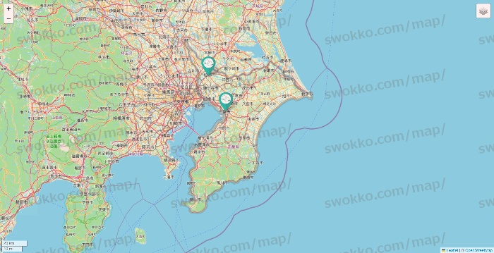 千葉県のMUSBELL（ムスベル）の店舗地図