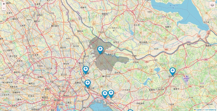 千葉県のミュゼプラチナムの店舗地図