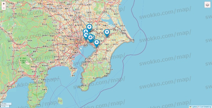 千葉県のミュゼプラチナムの店舗地図