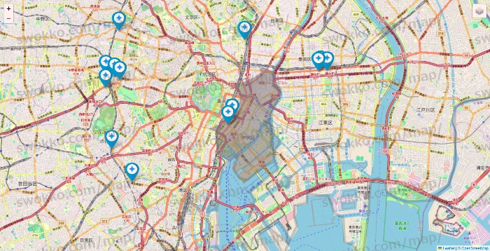 東京都のミュゼプラチナムの店舗地図