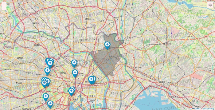 東京都のミュゼプラチナムの店舗地図