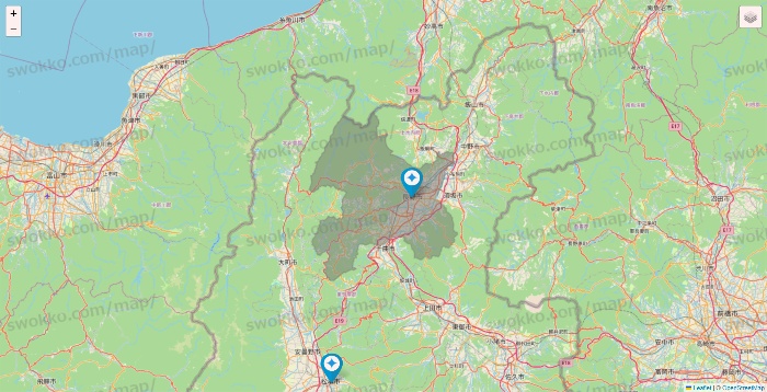 長野県のミュゼプラチナムの店舗地図