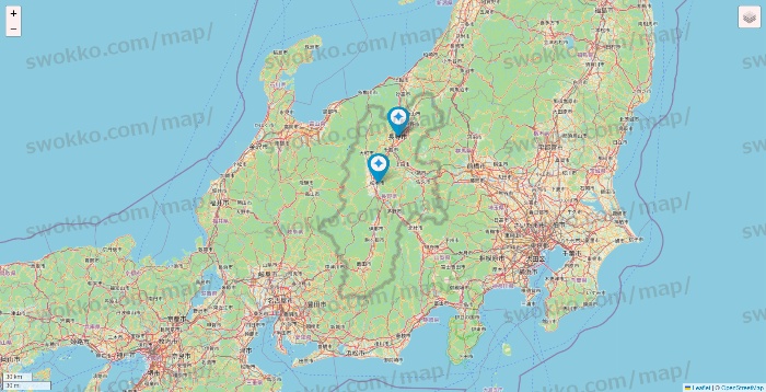 長野県のミュゼプラチナムの店舗地図