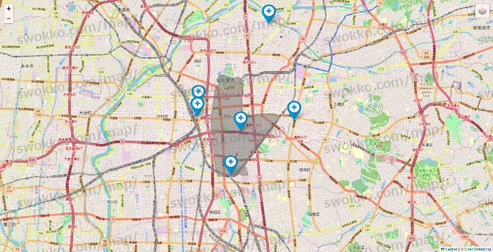 愛知県のミュゼプラチナムの店舗地図