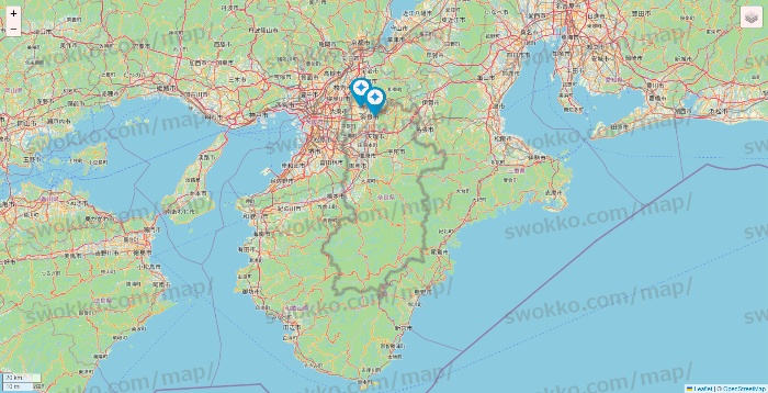 奈良県のミュゼプラチナムの店舗地図