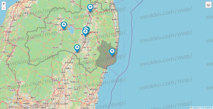 福島県のミュゼプラチナムの店舗地図