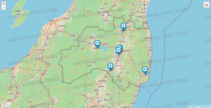 福島県のミュゼプラチナムの店舗地図