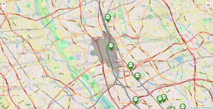 埼玉県のまいばすけっとの店舗地図