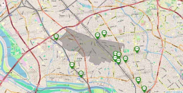 埼玉県のまいばすけっとの店舗地図