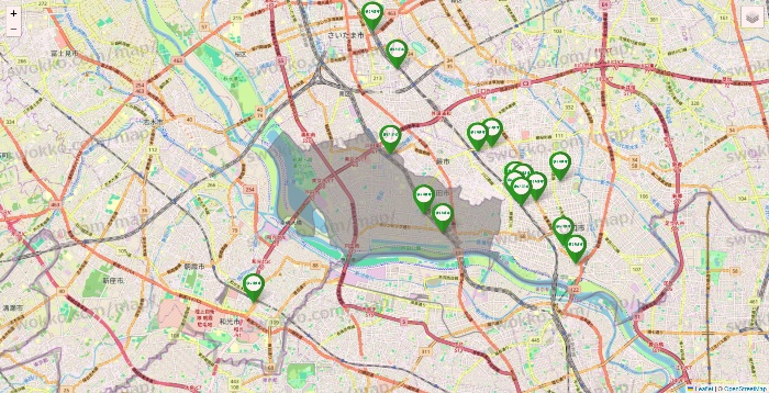 埼玉県のまいばすけっとの店舗地図