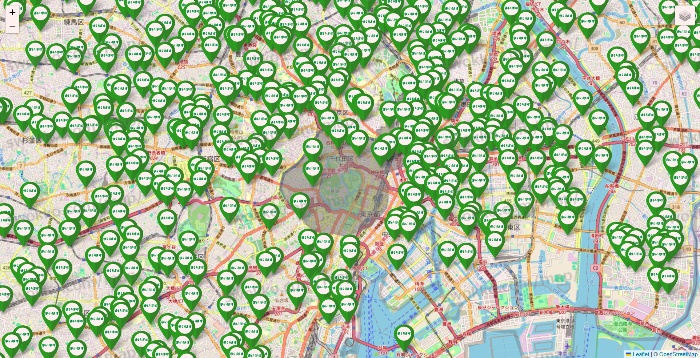 東京都のまいばすけっとの店舗地図