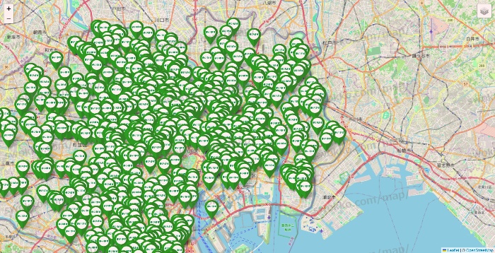 東京都のまいばすけっとの店舗地図