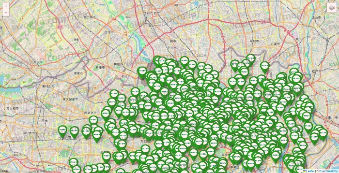東京都のまいばすけっとの店舗地図