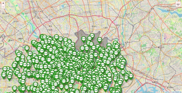 東京都のまいばすけっとの店舗地図