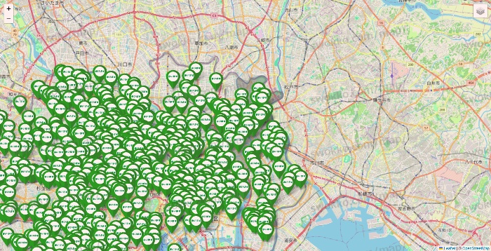 東京都のまいばすけっとの店舗地図