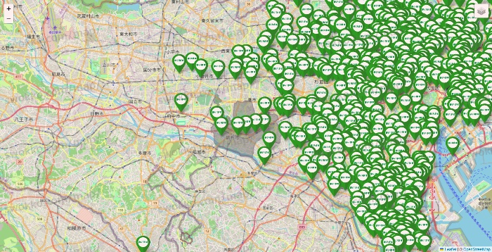 東京都のまいばすけっとの店舗地図