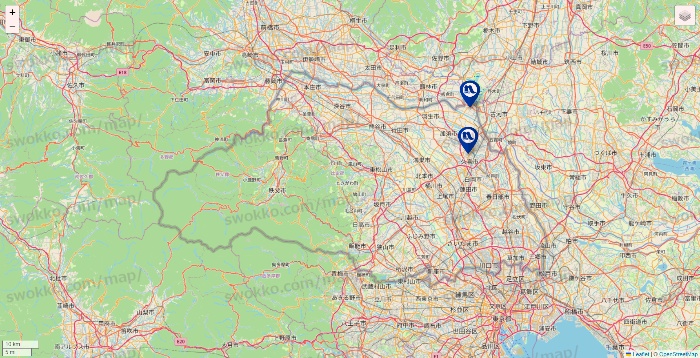 埼玉県のナフコの店舗地図