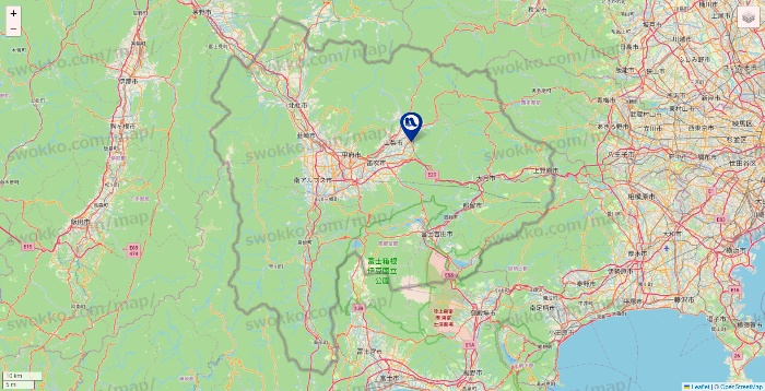 山梨県のナフコの店舗地図