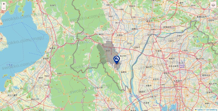 岐阜県のナフコの店舗地図