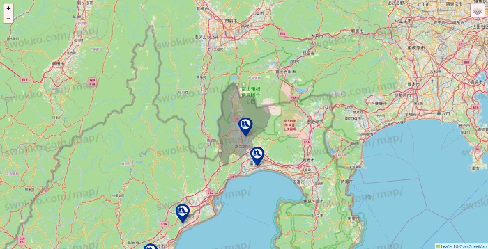 静岡県のナフコの店舗地図