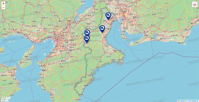 三重県のナフコの店舗地図