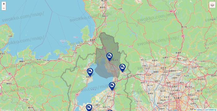 滋賀県のナフコの店舗地図