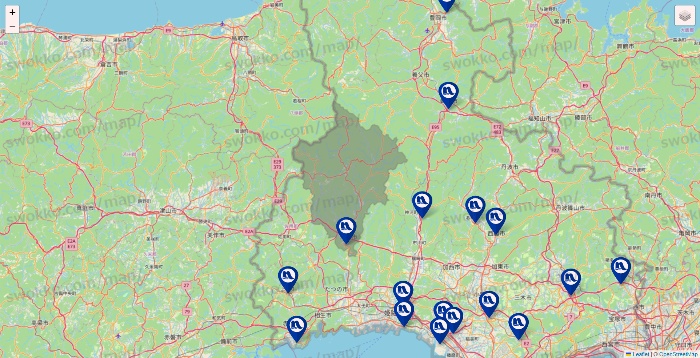 兵庫県のナフコの店舗地図