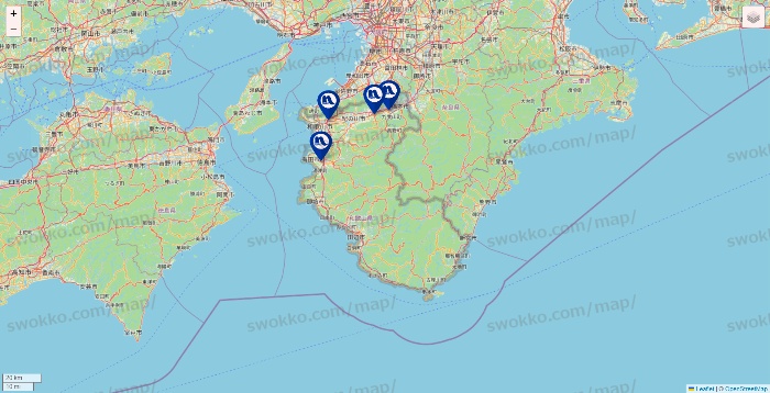 和歌山県のナフコの店舗地図