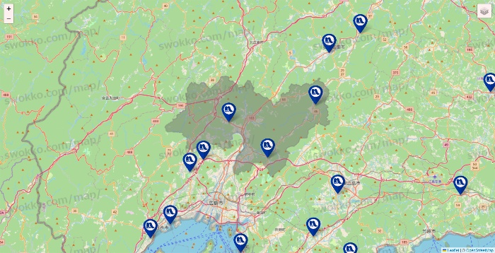 広島県のナフコの店舗地図