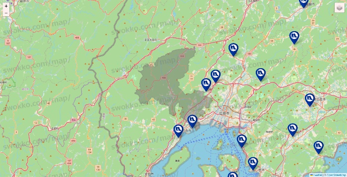 広島県のナフコの店舗地図