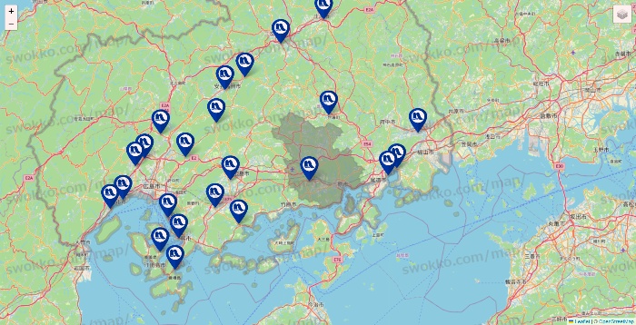 広島県のナフコの店舗地図