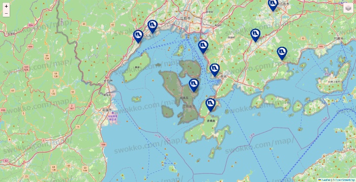 広島県のナフコの店舗地図