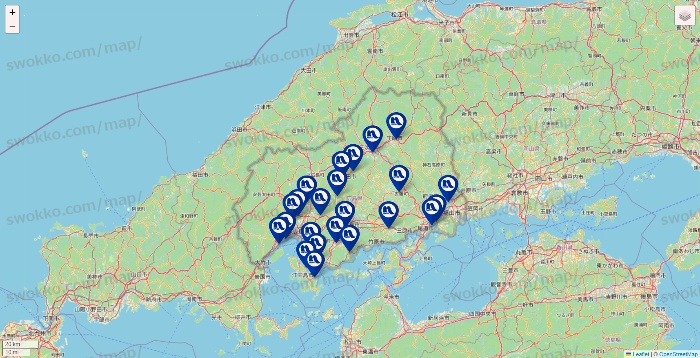 広島県のナフコの店舗地図