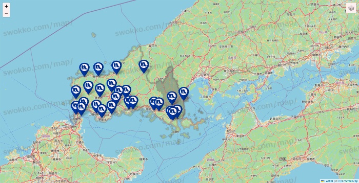 山口県のナフコの店舗地図