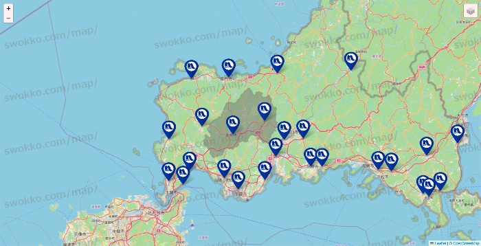 山口県のナフコの店舗地図