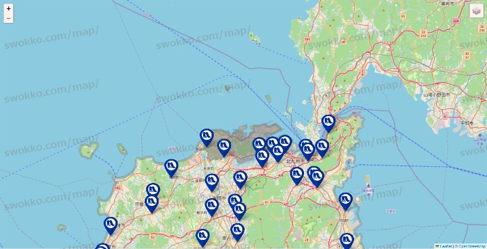 福岡県のナフコの店舗地図