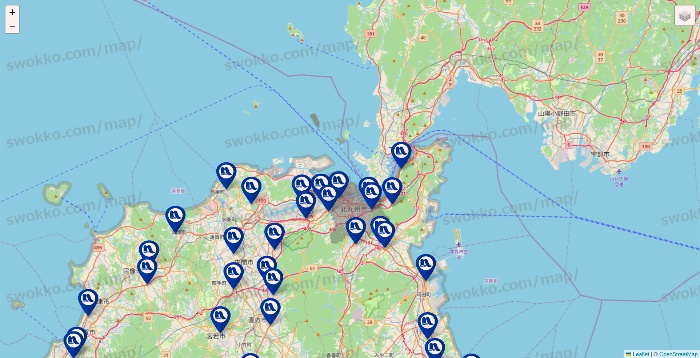 福岡県のナフコの店舗地図