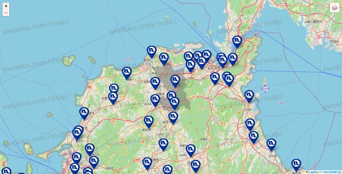 福岡県のナフコの店舗地図