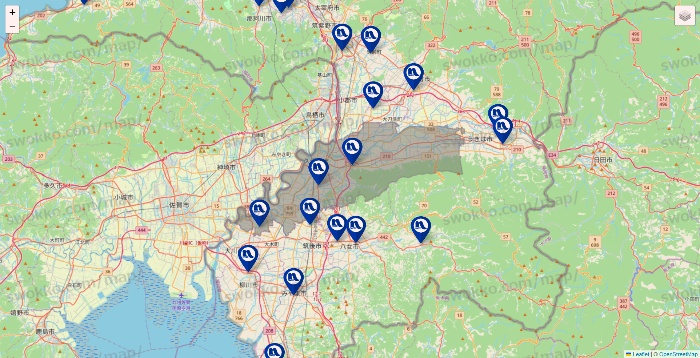 福岡県のナフコの店舗地図