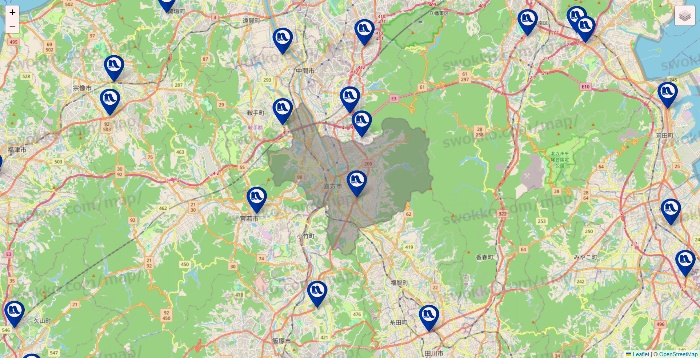 福岡県のナフコの店舗地図