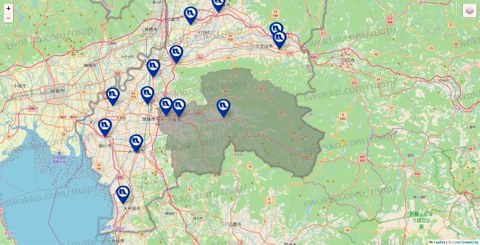 福岡県のナフコの店舗地図