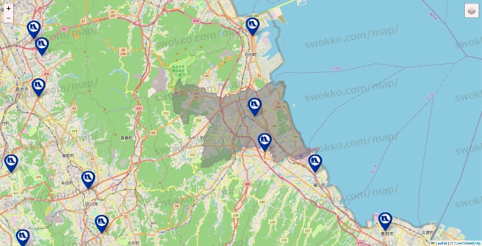福岡県のナフコの店舗地図