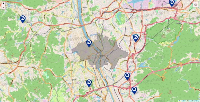 福岡県のナフコの店舗地図