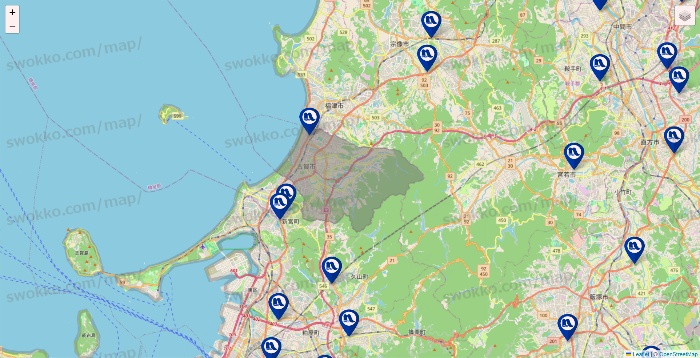 福岡県のナフコの店舗地図